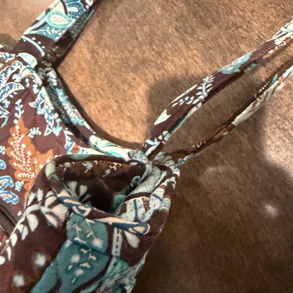 Vera Bradley Brown and Blue Floral Shoulder Bag - Picture 8 of 12